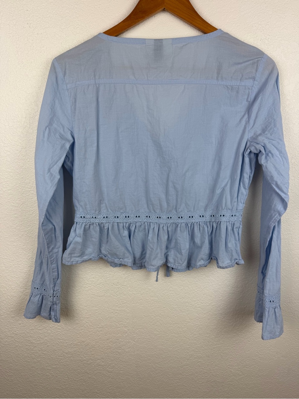 Universal Thread Light Blue Lace-Trim Peplum Tunic - Picture 3 of 4
